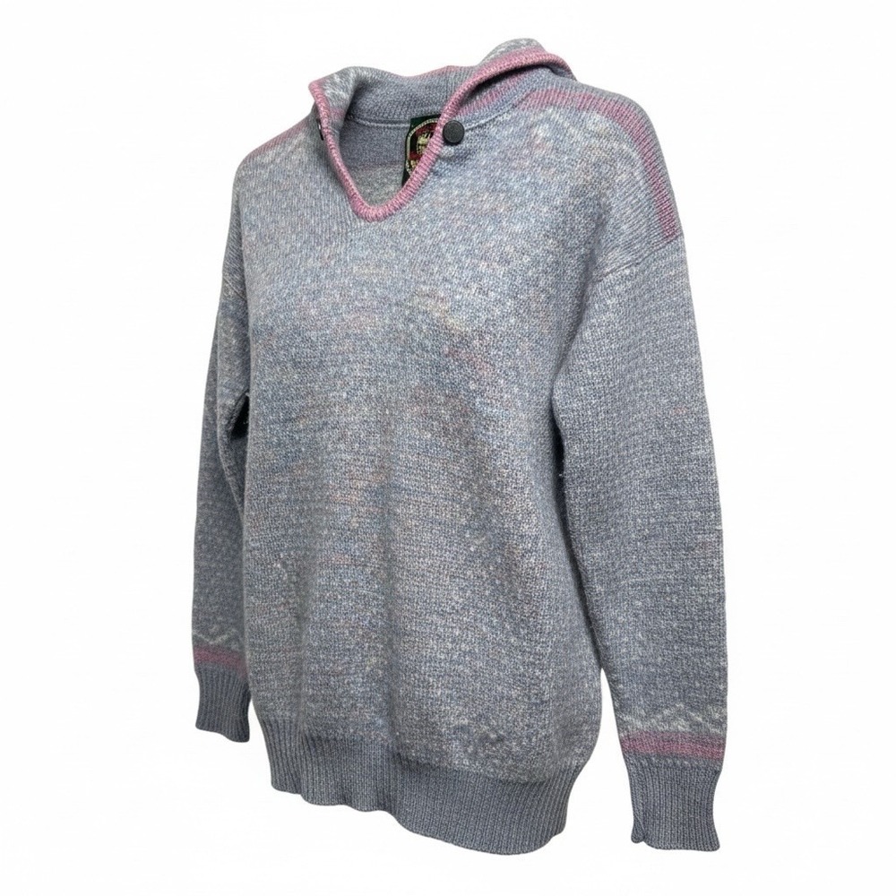 Vintage 90s Alps Knit Wool Sweater Ladies Medium Pastel Rugged Outdoors Pullover